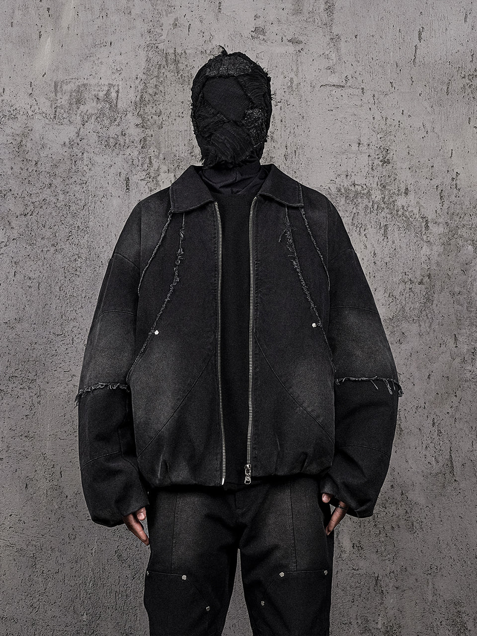 UNDERWATER Deconstructed Distressed Metal Studded Jacket