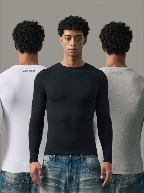 S45 Stretch Fit Basic Long Sleeve Tee | Face 3 Face
