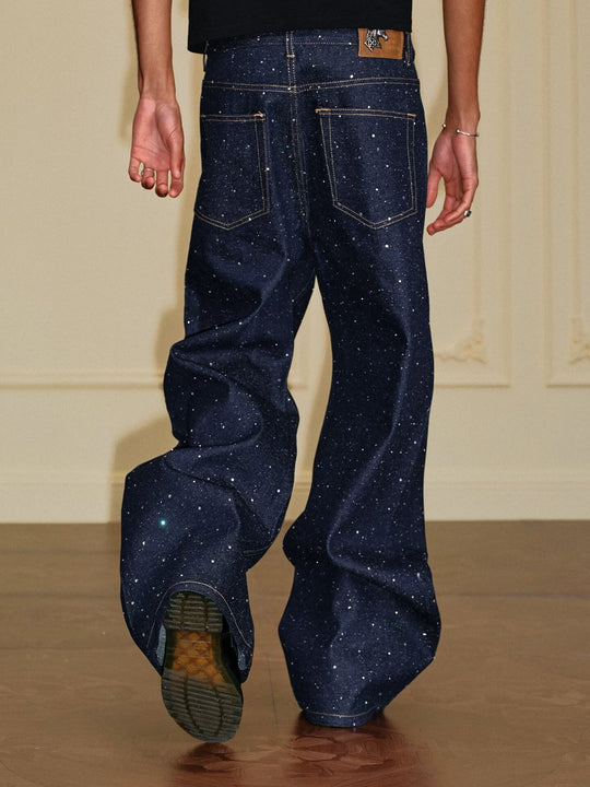 YADcrew All Over Starry Rhinestone Loose Fit Jeans | Face 3 Face