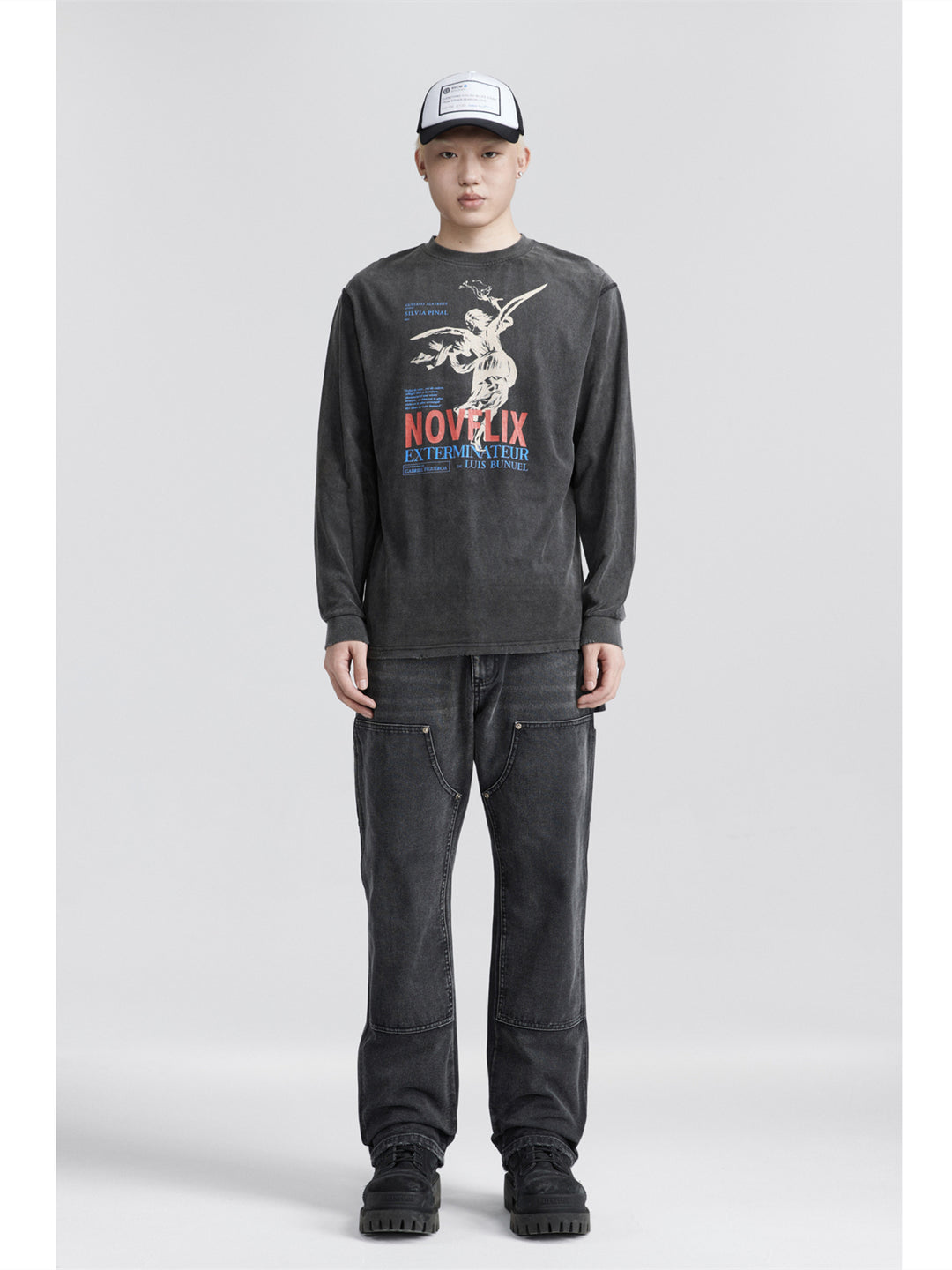 NOVACAM Archangel Vintage Washed Backstitch Long Sleeve Tee | Face 3 Face