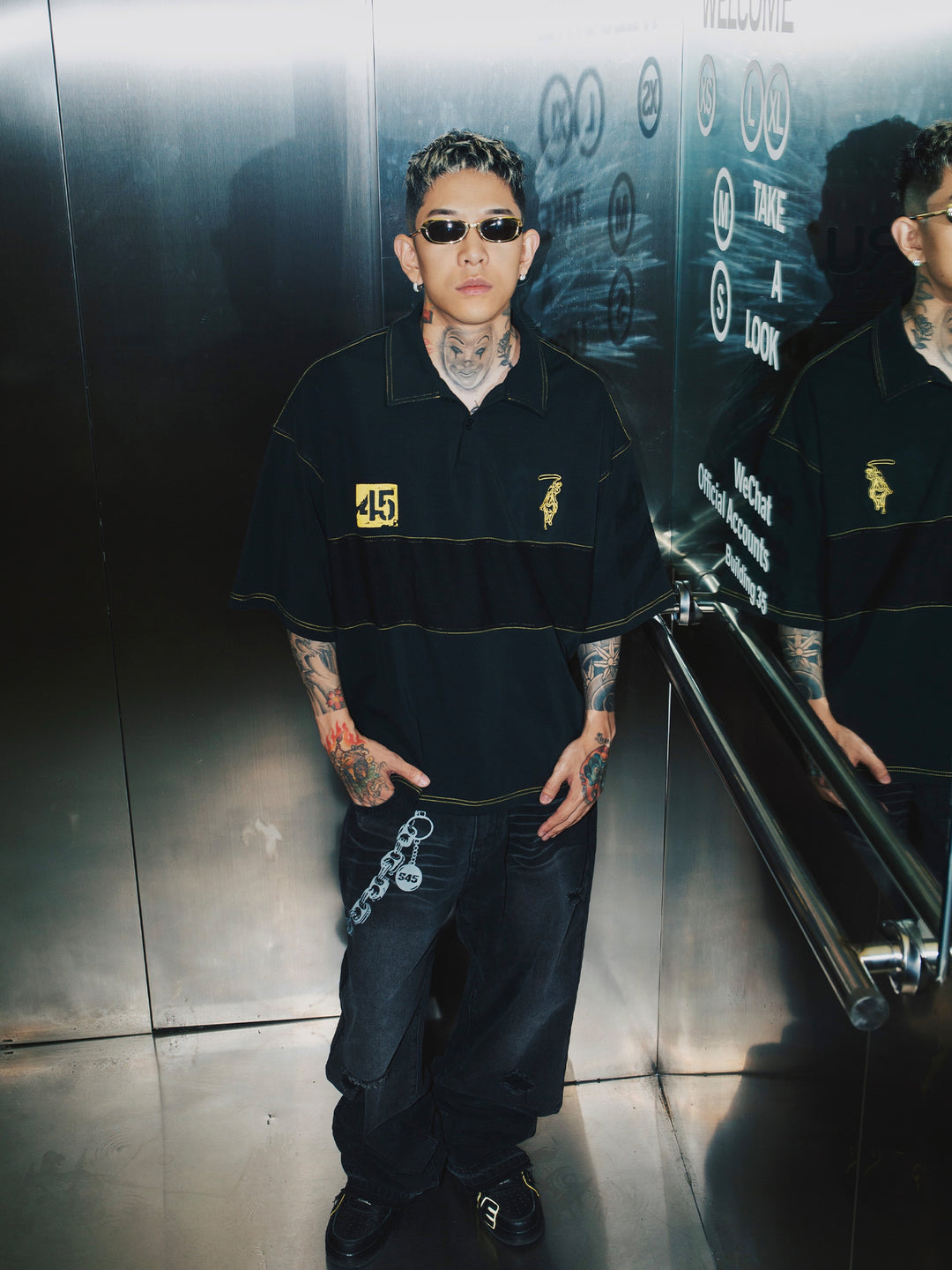 S45 War Horse Flocking Stitching 3D Embroidery Polo | Face 3 Face