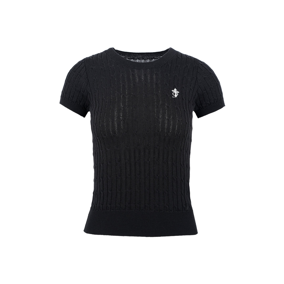 Small Town Kid Twist Knit Slim Fit Short Sleeve Tee | Face 3 Face