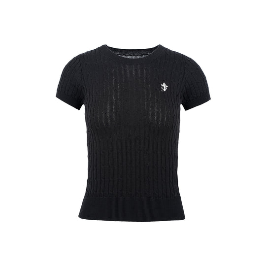 Small Town Kid Twist Knit Slim Fit Short Sleeve Tee | Face 3 Face