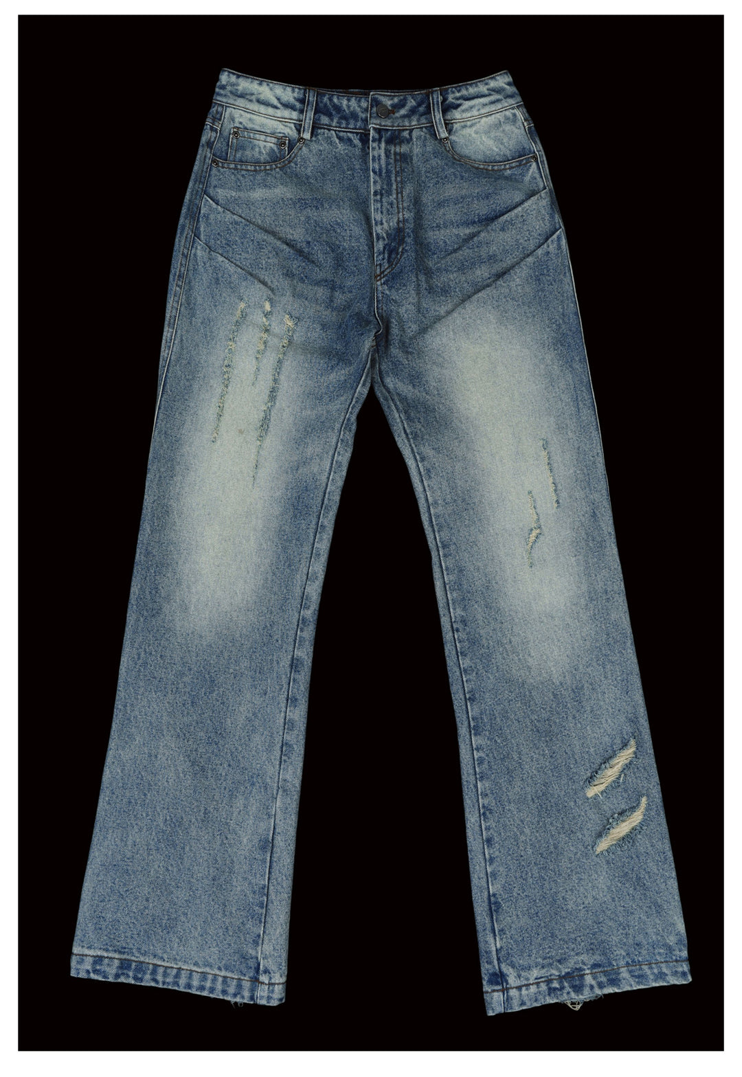 ANTIDOTE Destruction Scratches Washed Ice Blue Jeans | Face 3 Face