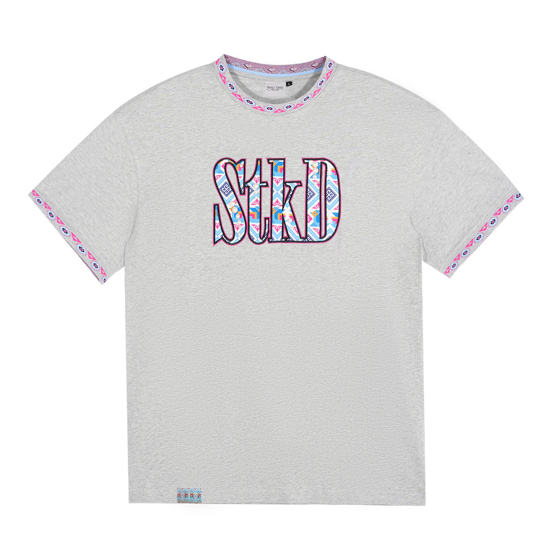 Small Town Kid STKD Embroidered Ethnic Pattern Pearl Tee | Face 3 Face