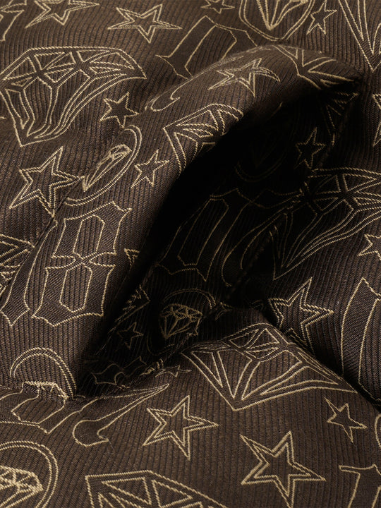 1807 Customized Full Logo Jacquard Down Jacket  | Face 3 Face