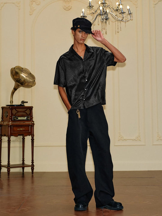 YADcrew Python Pattern Satin Short Sleeve Shirt | Face 3 Face