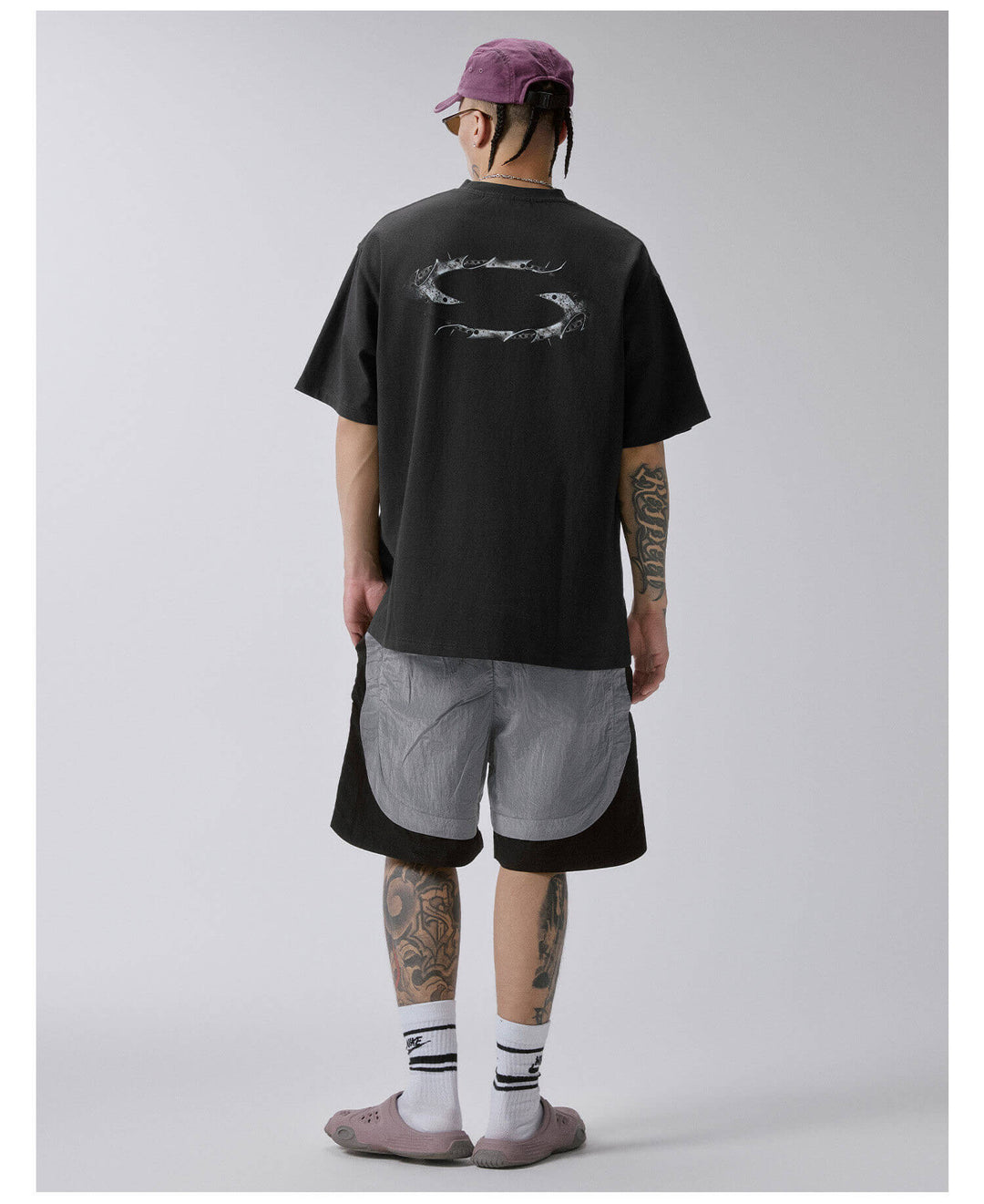F2CE Metal Style Logo Print Washed Distressed Short Sleeve Tee | Face 3 Face