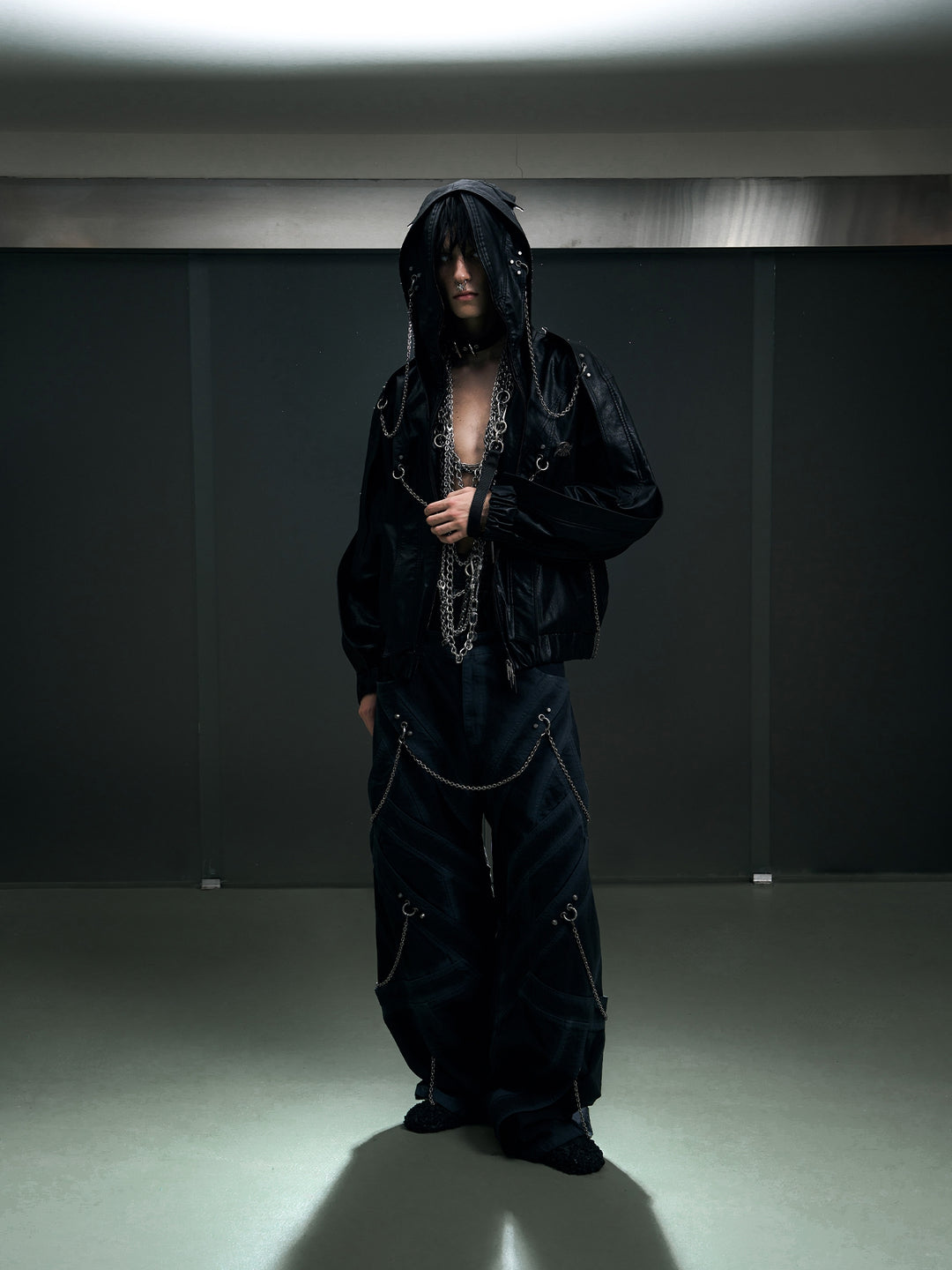 Streetwear baggy pants | Chain Washed Work Patchwork Baggy Pants | Face 3 Face