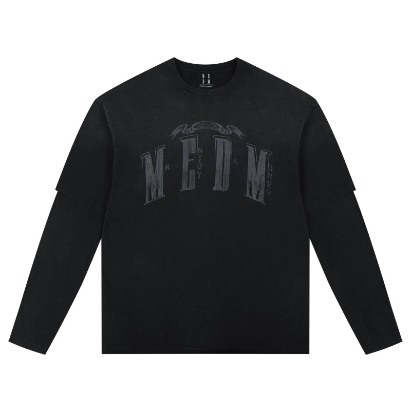 MEDM Washed Double Layer Long Sleeve Tee | Face 3 Face