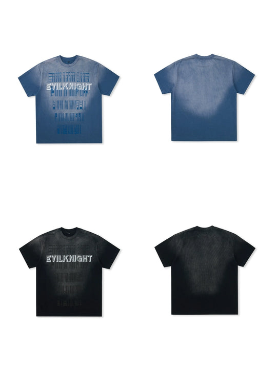EVILKNIGHT(EK) Printed Old Wash Tee | Face 3 Face