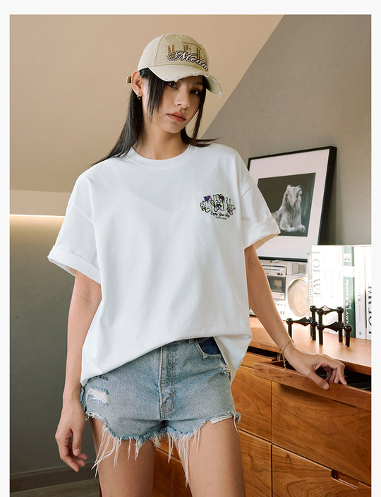 MEDM Flower Terry Logo Embroidery Tee | Face 3 Face