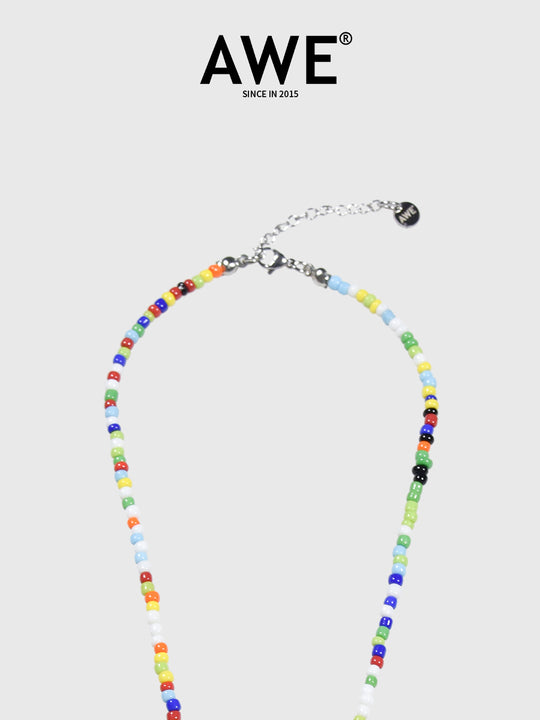 AWE Colorful Beaded Daisy Necklace | Face 3 Face