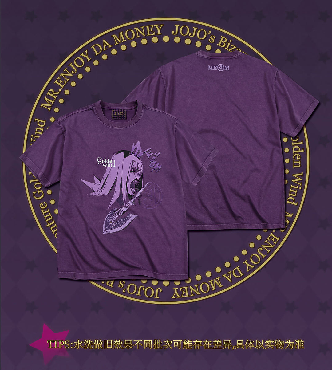 MEDM × JOJO Vintage Washed Character Print Tee | Face 3 Face