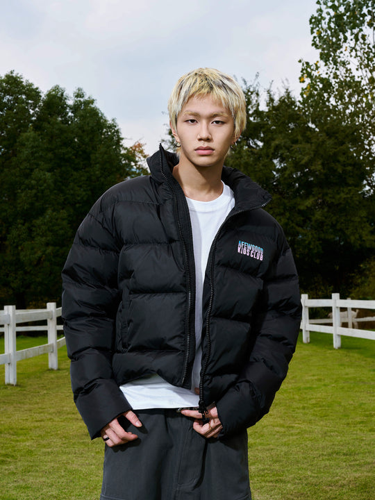 AFGK Gradient Logo Print and Embroidery Down Jacket | Face 3 Face