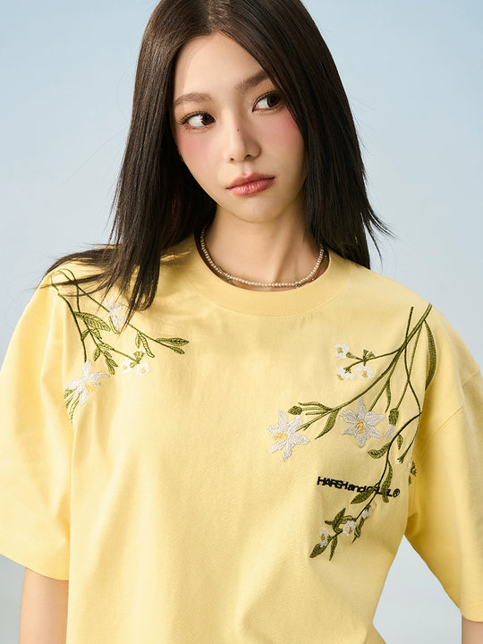 Harsh and Cruel Botanical Embroidery Tee | Face 3 Face