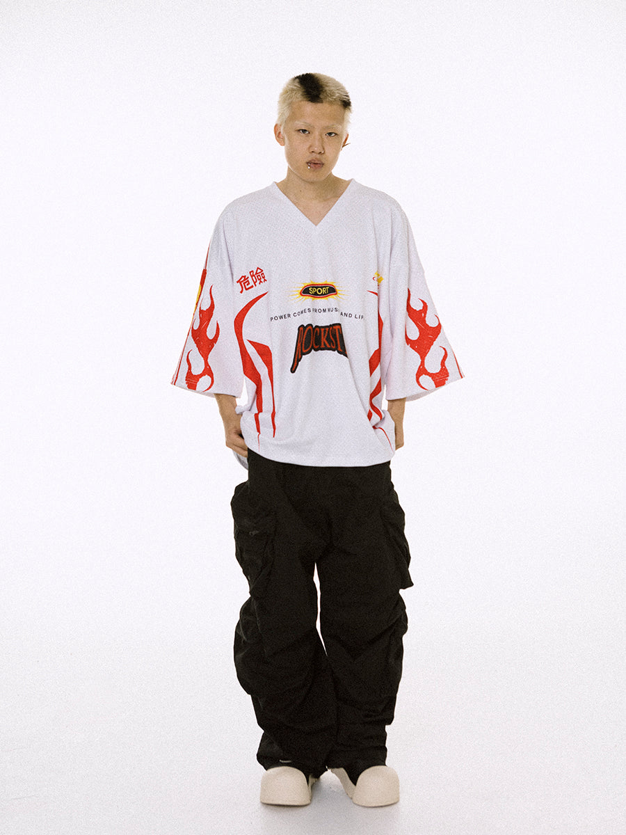 ROCKSTA Flame LOGO Printed Mesh Hockey Jersey | Face 3 Face