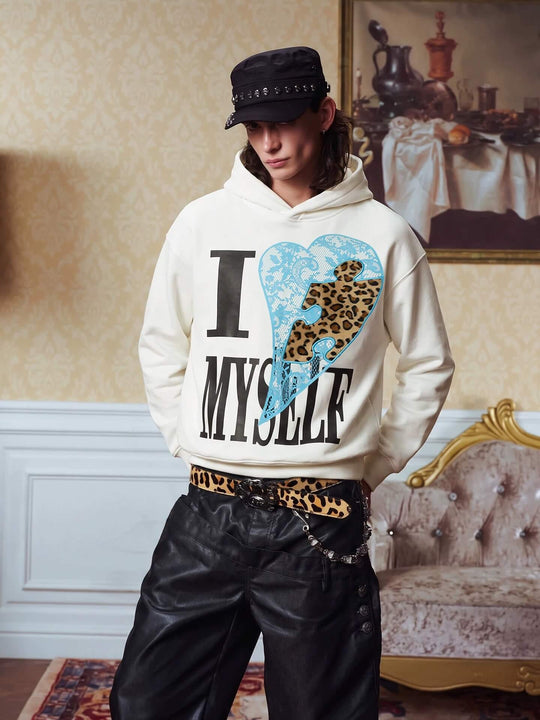 YADcrew Lace Leopard Heart Hoodie | Face 3 Face