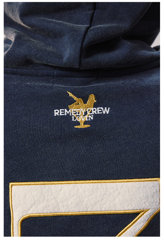 Remedy Washed Patch Embroidered Zip Up Hoodie | Face 3 Face