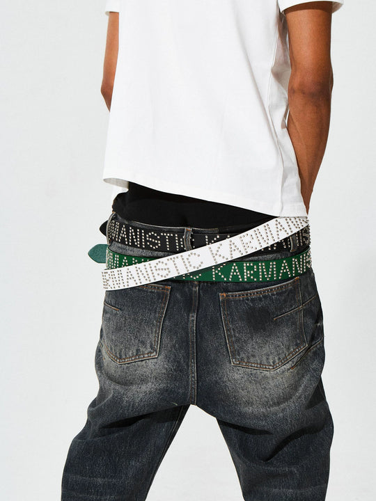 KARMANISTIC Punk Studded Logo Belt | Face 3 Face