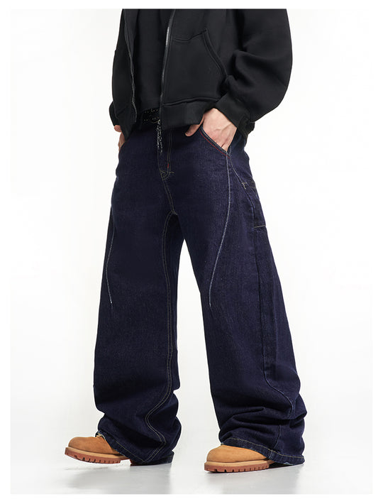 F3F Select Line Stitch Design Baggy Jeans | Face 3 Face