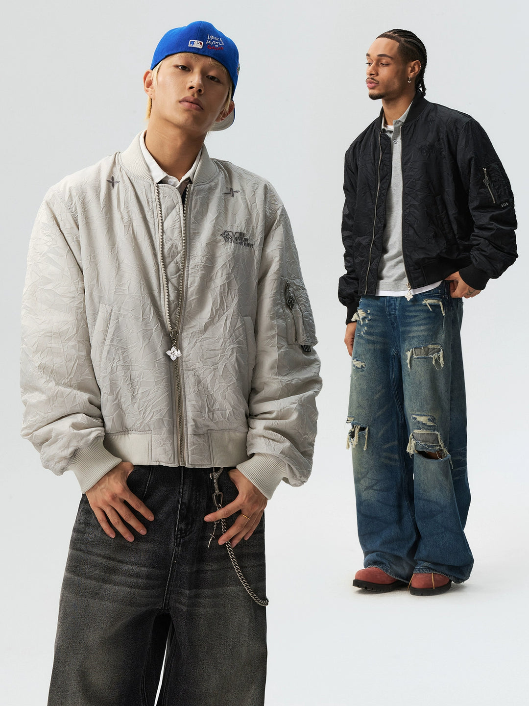 MEDM Crinkled Nylon MA-1 Bomber Jacket | Face 3 Face