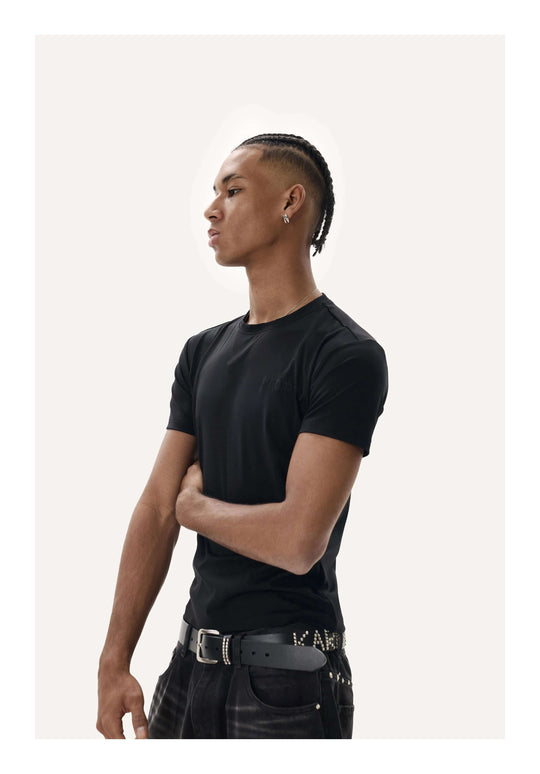 KARMANISTIC Quick Dry Stretch Fit Logo Embroidered Workout Tee | Face 3 Face