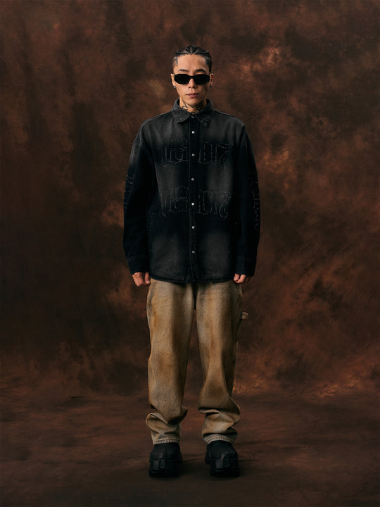 1807 Rhinestone Denim Shirt Jacket | Face 3 Face