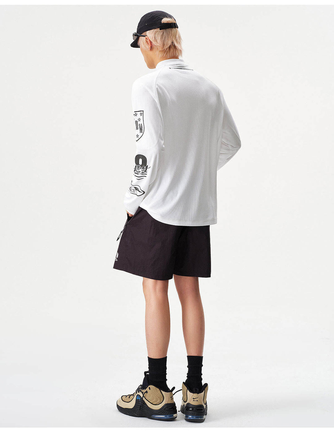 MEDM Multi Logo Print Quick Dry Long Sleeve Sports Tee | Face 3 Face