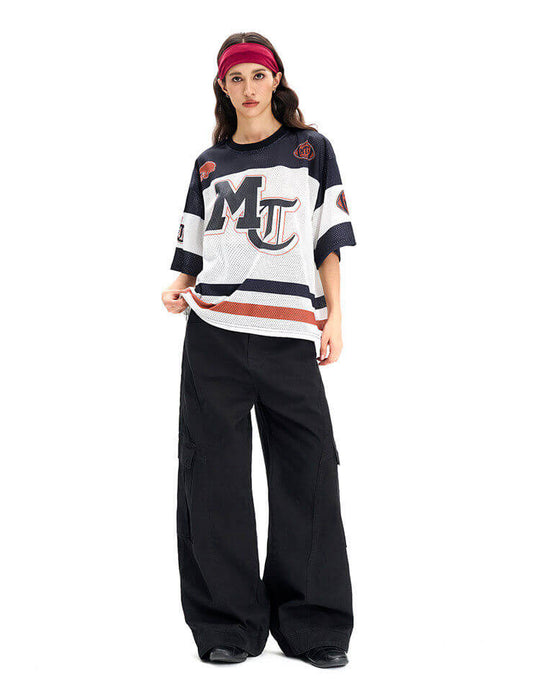 F3F Select Football Print Color Block Mesh Short Sleeve Jersey | Face 3 Face