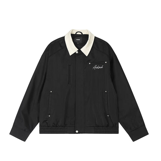 Achock Splicing Zipper Short Jacket