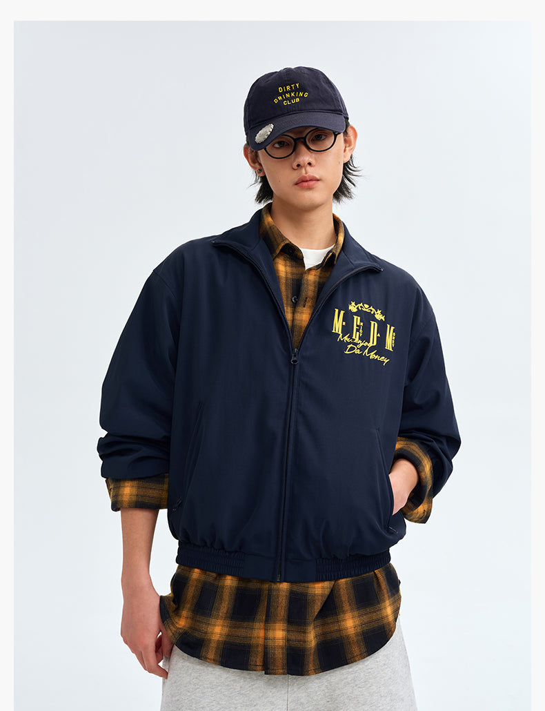 MEDM Basic Logo Embroidered Track Jacket | Face 3 Face