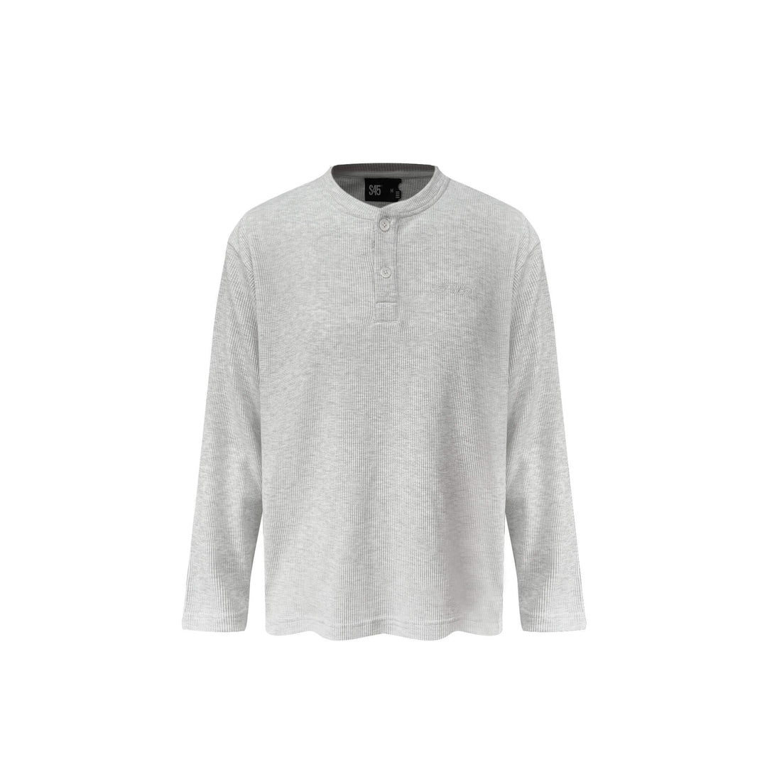 S45 Waffle Henley Neck Long Sleeve Tee | Face 3 Face