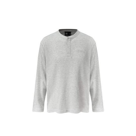 S45 Waffle Henley Neck Long Sleeve Tee | Face 3 Face