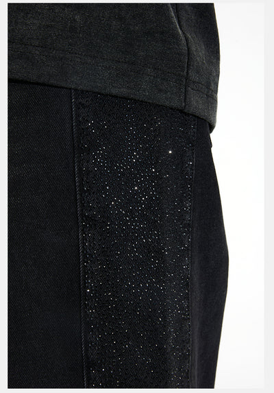 DICETINY Rhinestone Starry Side Stitching Jeans | Face 3 Face