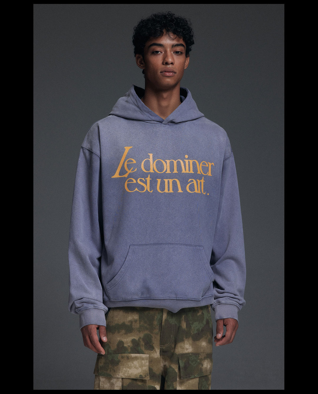 NOVACAM Washed Distressed Vintage Letters Logo Hoodie | Face 3 Face