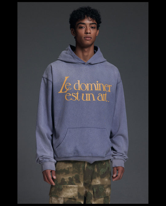 NOVACAM Washed Distressed Vintage Letters Logo Hoodie | Face 3 Face