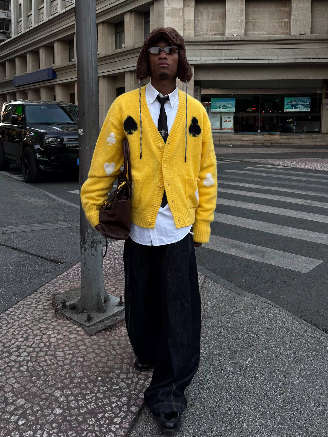 STEEPC Card Suits Wool Blend Knit Cardigan | Face 3 Face