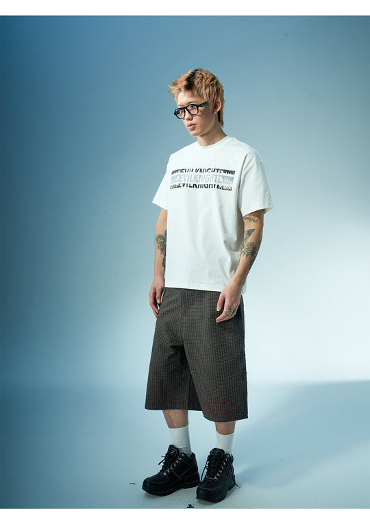 EVILKNIGHT(EK) Plaid Embroidered Shorts | Face 3 Face