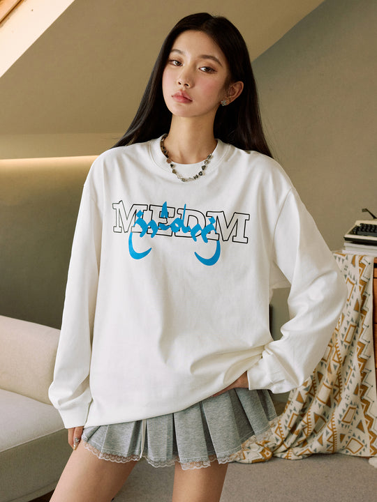 MEDM Arched Logo Handwritten Long Sleeve Tee | Face 3 Face