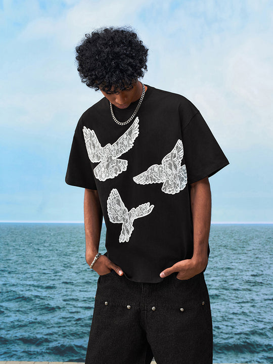 YADcrew Lace Peace Dove Print Tee | Face 3 Face
