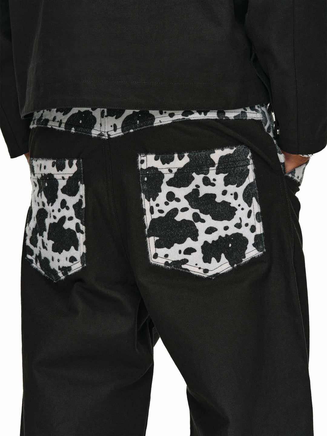 ANTIDOTE Wooly Leopard Cow Patchwork Work Pants | Face 3 Face