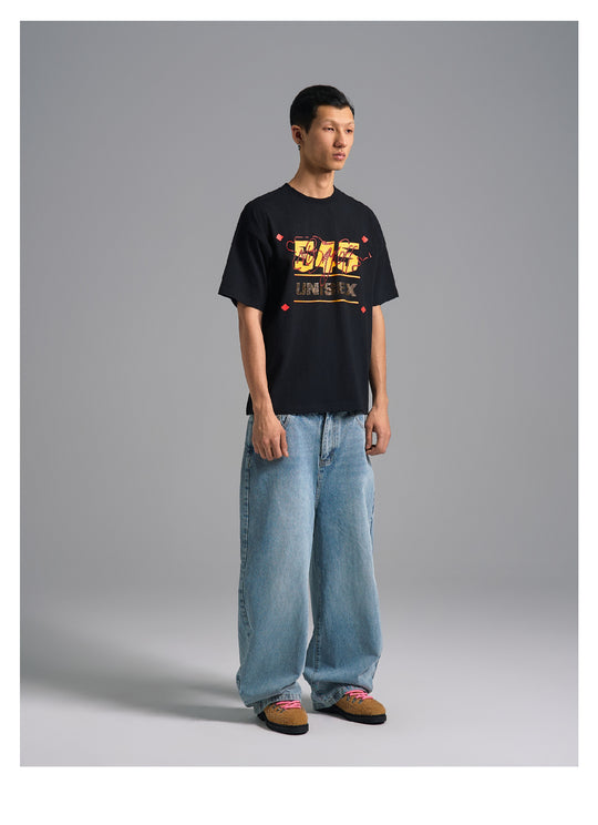 S45 Basic Signature Logo Print Rhinestone Tee | Face 3 Face