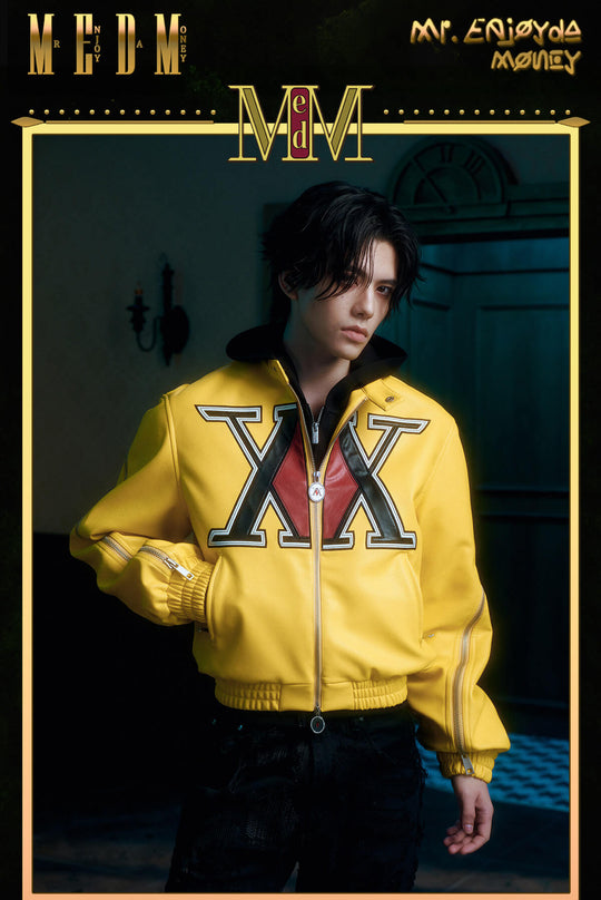 MEDM × HUNTER×HUNTER Hunter Association Logo PU Leather Jacket