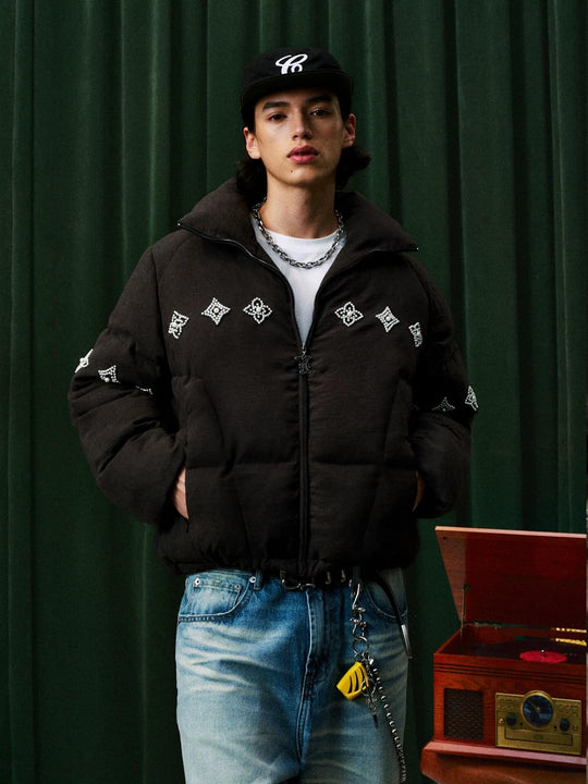 YADcrew Pearl Beaded Puffer Jacket | Face 3 Face