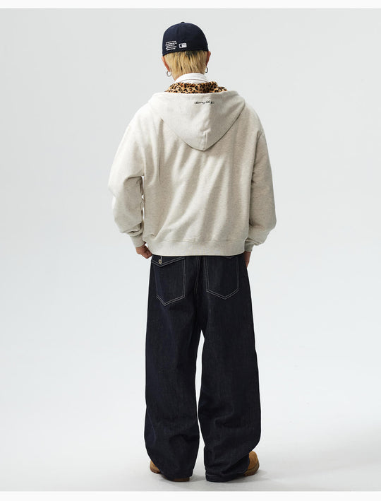 MEDM Leopard Faux Fur Layered Zip Up Hoodie | Face 3 Face