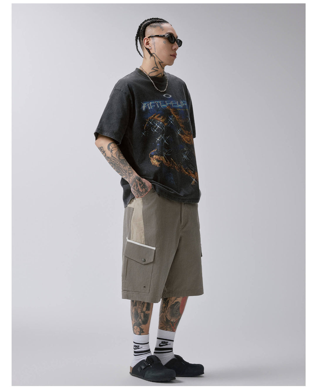 F2CE Galactic Flame Pegasus Vintage Heavy Wash Short Sleeve Tee | Face 3 Face