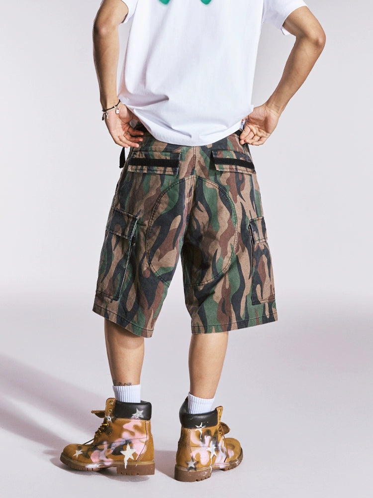 Remedy Flame Camouflage Work Cargo Shorts | Face 3 Face