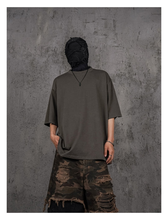 UNDERWATER Brown Sand-Washed Basic Faded Tee | Face 3 Face