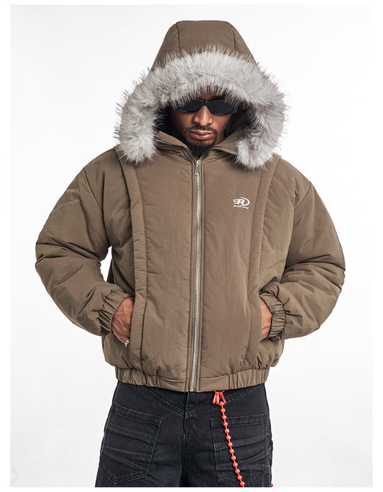 F3F Select Fur Hoodie Puffer Flight Jacket | Face 3 Face